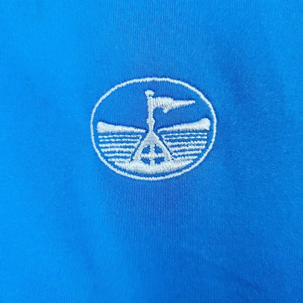 FootJoy Men's‎ Blue Golf Polo Shirt Size M Polyester/Spandex Embroidered PINHOLE